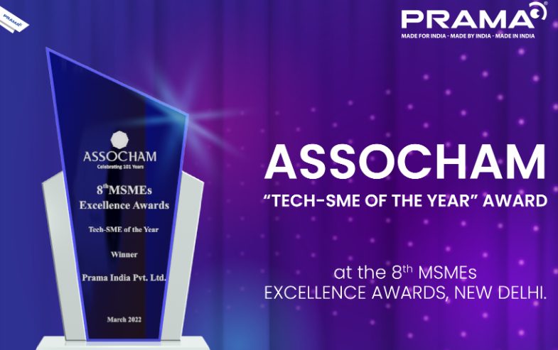 prama-india-bags-tech-sme-of-the-year-award-at-assochams-8th-msmes-excellence-awards