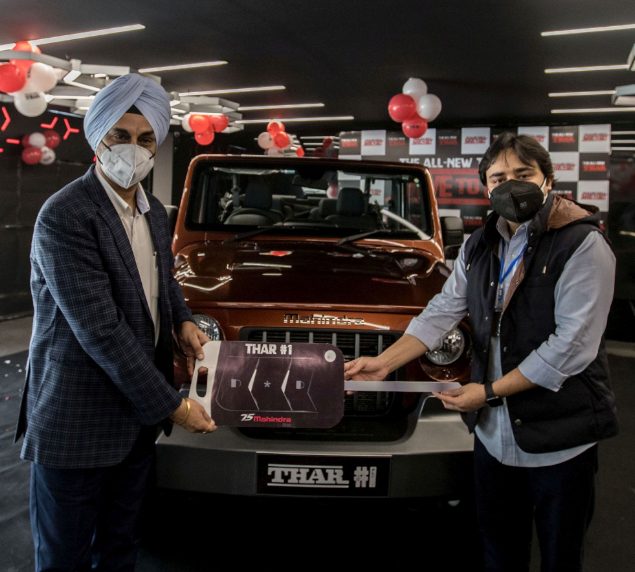 Mahindra hands over All-New Thar #1 to auction winner Aakash Minda decoding=