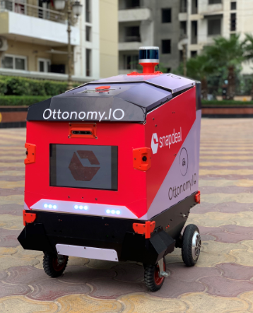 Snapdeal and autonomous mobility startup Ottonomy IO successfully test              deliveries using Robots decoding=