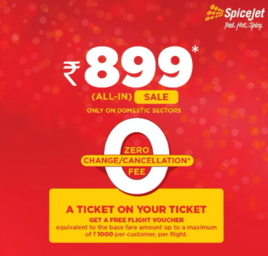 ‘Book Befikar Sale’ at spicejet for booking tickets at just INR 899 decoding=