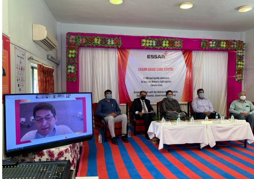 Essar sets up a 100 Bed Covid Care Centre with Oxygen support at Devbhumi Dwarka district decoding=