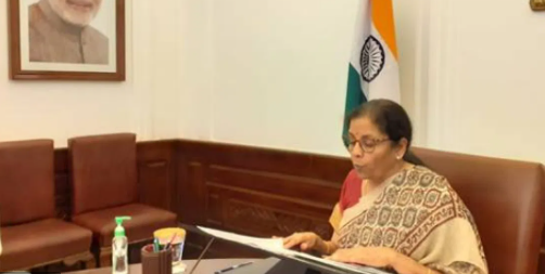 Finance Minister Smt. Nirmala Sitharaman attends the G20 Finance Ministers virtual meeting decoding=