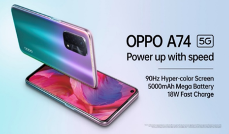 OPPO A74 5G at INR 17,990 decoding=