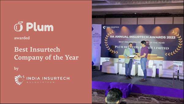 Plum wins ‘Best Insurtech Company of the Year’ at IIA Annual Insurtech Awards 2022 decoding=