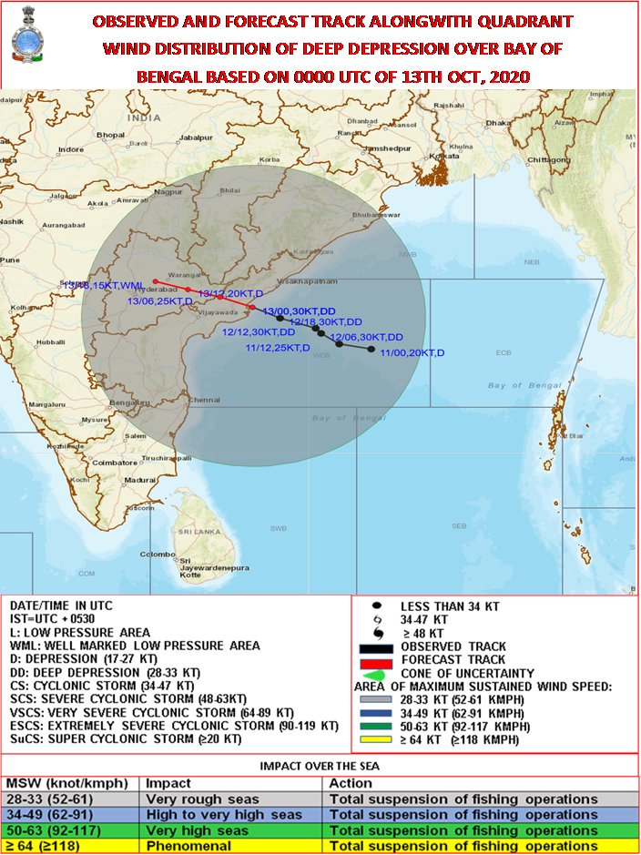 Deep Depression crossed north Andhra Pradesh coast close to Kakinada decoding=