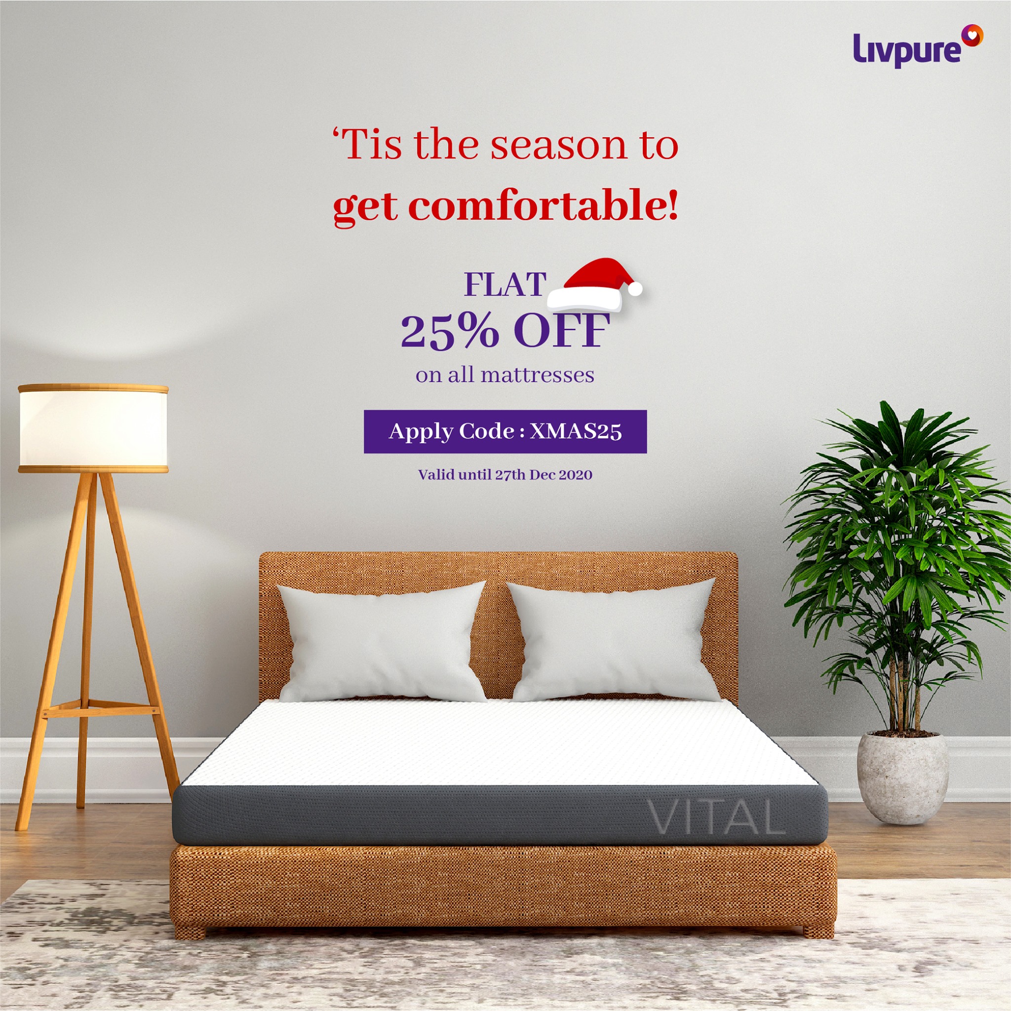 livpure-2020-christmas-sale-flat-discounts-on-all-mattresses-accessories
