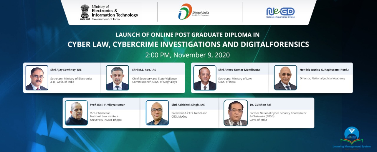 NLIU Bhopal launches Online Post Graduate Diploma in Cyber Law, Cybercrime Investigations and Digital Forensics virtually decoding=