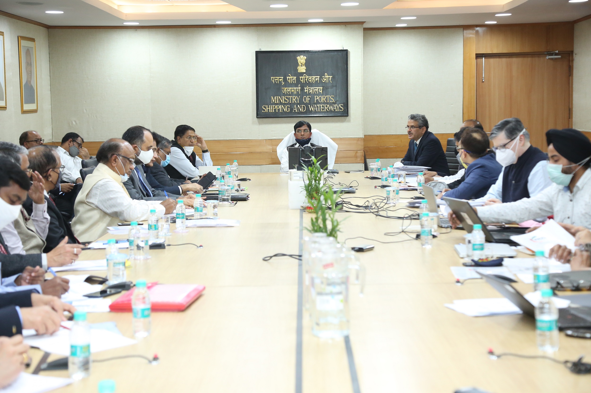 Ministry of Ports, Shipping and Waterways reviewed the preparations for upcoming Maritime India Summit 2021 decoding=