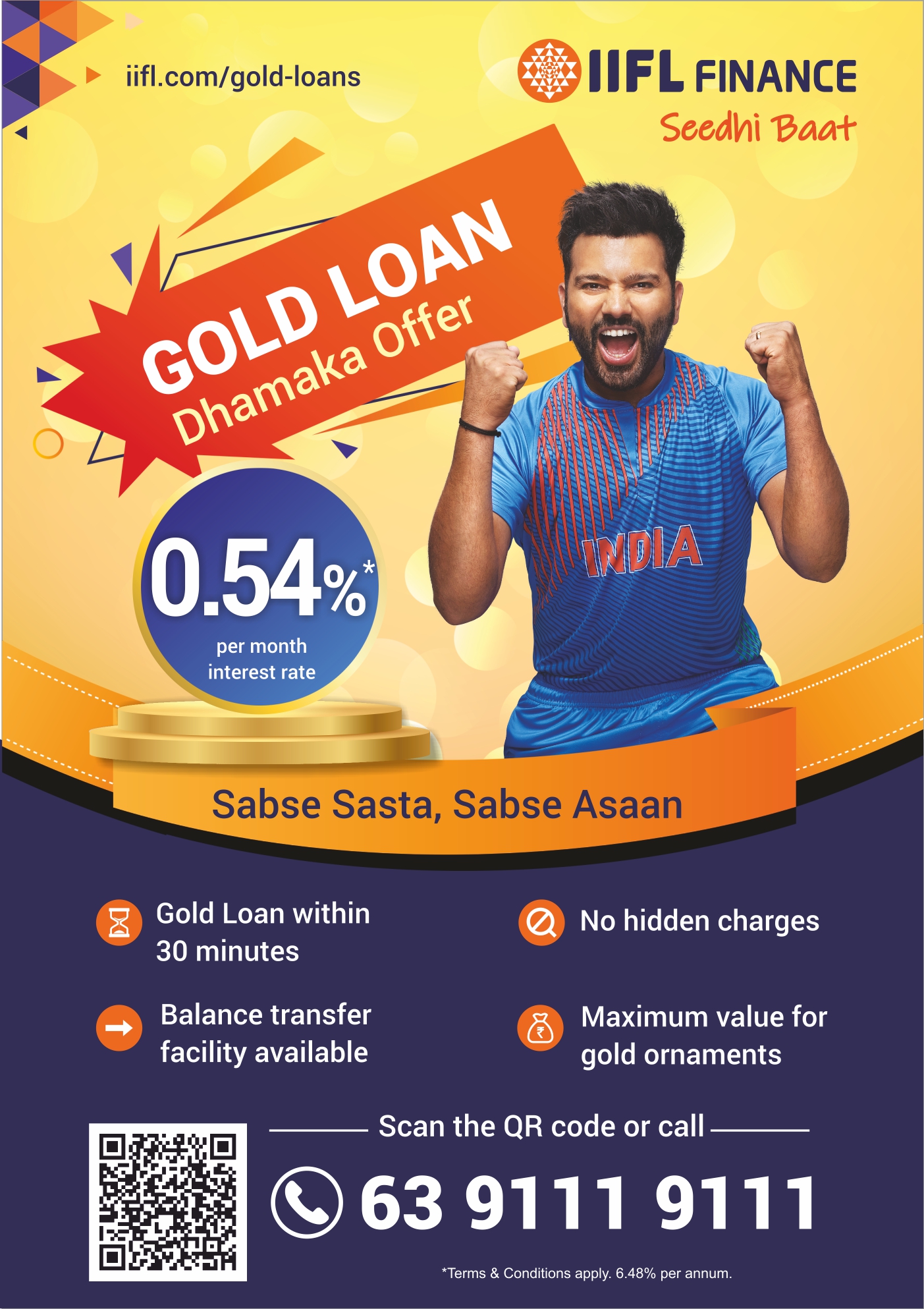 IIFL Finance offers gold loan at lowest rate of 0.54% per month decoding=